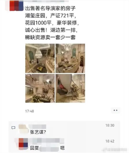 传张艺谋独栋别墅半价急售　网疯猜背后原因